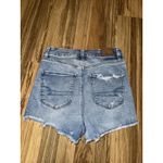 American Eagle Curvy Light Wash‎ Destructed High Rise Shorts 2 Women's Blue Size 0 Photo 4