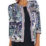 Joan Rivers  Women's 1X Moroccan Flair Knit Open Front 3/4 Sleeve Office Blazer Photo 6