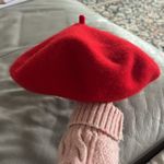 French red wool berret hat Photo 1