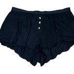 We Wore What Modal Booty Shorts Black Lettuce Hem Elastic Waist Small Casual Photo 0