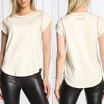 Zadig & Voltaire  Avin Topstitched Nocolor Off White Red Tee T-Shirt Size Small Photo 0