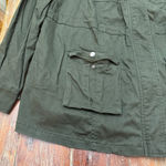 Market & Spruce  Olive Green Utility Jacket 1X Women’s Spring Fall Photo 3