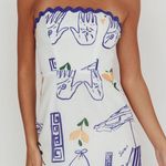 Selfie Leslie *NWT* Indie Lux Cypress Graphic Strapless Maxi Dress White Photo 4