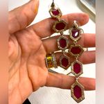 ✨Maroon/Gold Sparkling Dangle Earrings✨ Purple Photo 2