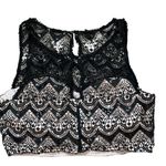 Sequin Hearts Black Lace Crop Top Sleeveless Party‎ Tank Blouse Sexy Festival Size 15 Jr Photo 5