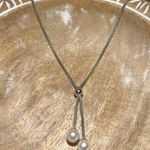 Sterling Silver Pearl Lariat 925  Italy Necklace Photo 4