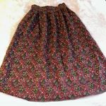 Nordstrom vintage burgundy paisley wool skirt 26” waist pockets *flawed Photo 0