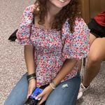 Love Note Floral Love Notes Bubble Sleeve Top Photo 2