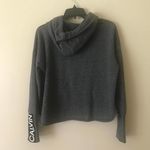 Calvin Klein Performance Cropped Full Zip Hoodie Dark Gray Long Sleeves Size M Photo 12