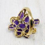 Amethyst 14K , Diamonds cocktail ring Photo 8