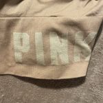 PINK - Victoria's Secret Victoria's Secret Pink Active Sports Bra Large Seamless Beige Ribbed Logo Tan Photo 3