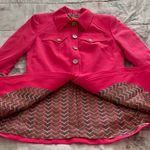 Christian LaCroix Vintage Bazar Hot Pink 100% Wool Boho Blazer, size 40 or US 8 Photo 11