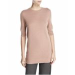 Vince Elbow Sleeve 100% Cashmere Sweater Tunic, Crew Neck in Blush Size Large Photo 9