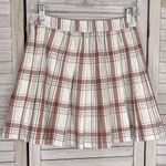 Aerie  Pleated Plaid Mini Skirt White/Multi-Medium Photo 0