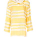 Lemlem NEW Golden Striped Doro Fringe Long Sleeve Hoodie Large Photo 0