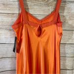 Bebe satin lace trim bustier midi orange dress women Size XLarge Photo 7