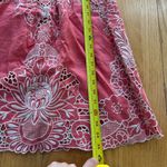 Yoana Baraschi  Size 4 Linen Dress Coral Embroidered Sleeveless Photo 6