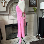 None Bubble gum Pink terry cloth dress low back and deep v neck size small / medium Photo 6
