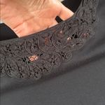 Ralph Lauren  Vtg cotton black cottage crochet knit appliqué T-shirt XL Photo 2