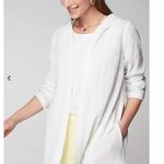 J.Jill Women’s Cardigan Linen Cotton Hooded Beach Vacation Travel Lagenlook XS White Photo 0