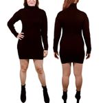 Area Stars New Puff Sleeve Mock Neck Mini Sweater Dress Black Size XS Photo 1