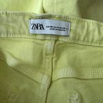 ZARA Mid Rise Crop Flare Lime Yellow Stretch Jeans NWT Size 8 Photo 9
