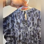 Anthropologie  Jenee Tiered Tunic Dress Blue Leopard Print Sz XS Photo 6