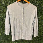 The Row  Merino Wool Silk Steel Blue Cardigan Lightweight Sz Small Photo 0