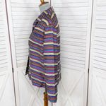 Chico's Chico’s Vintage Rainbow Striped Silk Blend Shirt Jacket Shacket Multicolor Small Photo 1