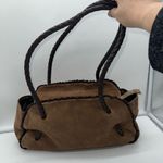 Furla  Suede Bag with Braided Handles RARE Photo 2