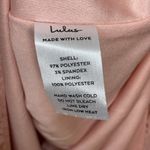 Lulus  Dress Cowl‎ Neck Pink Floral Print Iridescent Size Small Midi Side Slit Photo 7