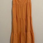 Charlie Holiday  Orange Tiered Linen Maxi Dress size Small Photo 6