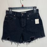 Free People Makai Cutoff Jean Shorts in Washed Black size 25 Photo 0