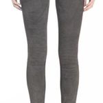 Alice + Olivia Suede Front Zip Leggings in Charcoal Gray Size 4 Photo 1