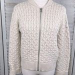 Gap  Wool Blend Full Zip Cable Knit Cardigan Sweater Oatmeal-Small Photo 0