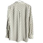 Talbots 1X Polka Dot Button-Down Blouse Long Sleeve Collared White Black Top Photo 1