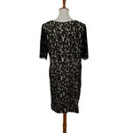 Katherine Kelly Formal Dress 15 Black Lace Midi Short Sleeve Cocktail Size 14 Photo 3
