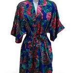 Vintage 90's Kathryn Lingerie Kimono Robe Blue Size M Photo 0