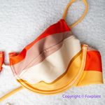 New! Zulu & Zephyr Free People Sun Stripe Balconette Tie Bikini Top, size 12 Red Photo 2