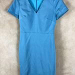 J.Crew Short Sleeve Blue V-neck Work Dress Sheath Size 6 Photo 1