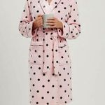 Victoria's Secret  Plush Robe Pink Black Polka Dot Cozy Sleepwear XL/XXL‎ Womens Photo 0