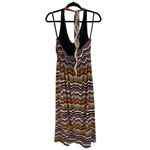 Bisou Bisou Bisou Bisou Woman Chevron Print Stretch Long Dress Maxi Halter Size 14 Photo 2