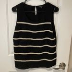 Talbots beaded striped blouse black size 8 Photo 1