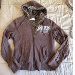 Y2K Vintage Roxy sz L Womens Brown Full Zip Furry Jacket Cozy Warm Soft Street Size L Photo 4