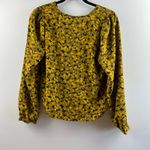 A New Day Women's Floral Print Puff Long Sleeve Gold Wrap Top - XS - NWT Photo 6