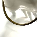 Blue abalone gold tone brass bangle bracelet Photo 10