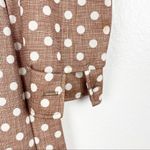 Vintage Brown & White Polka Dot Long Sleeves Belted Elastic Waist Maxi Dress Size 10 Photo 7