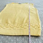 Vintage Nisha Knits Yellow Sleeveless Sweater Vest Cotton Pointelle Knit S/M Photo 5