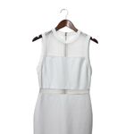 Alice + Olivia White Mesh Panel Sheath Midi Dress Sleeveless Women’s Size 6 Photo 3