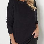 Denim & Co. Comfort Zone Baby Sherpa Crewneck Pullover in Black, Size L​​​​​​​​ Blue Size L Photo 0